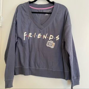 FRIENDS XL Long Sleeve V Neck Lightweight Top
